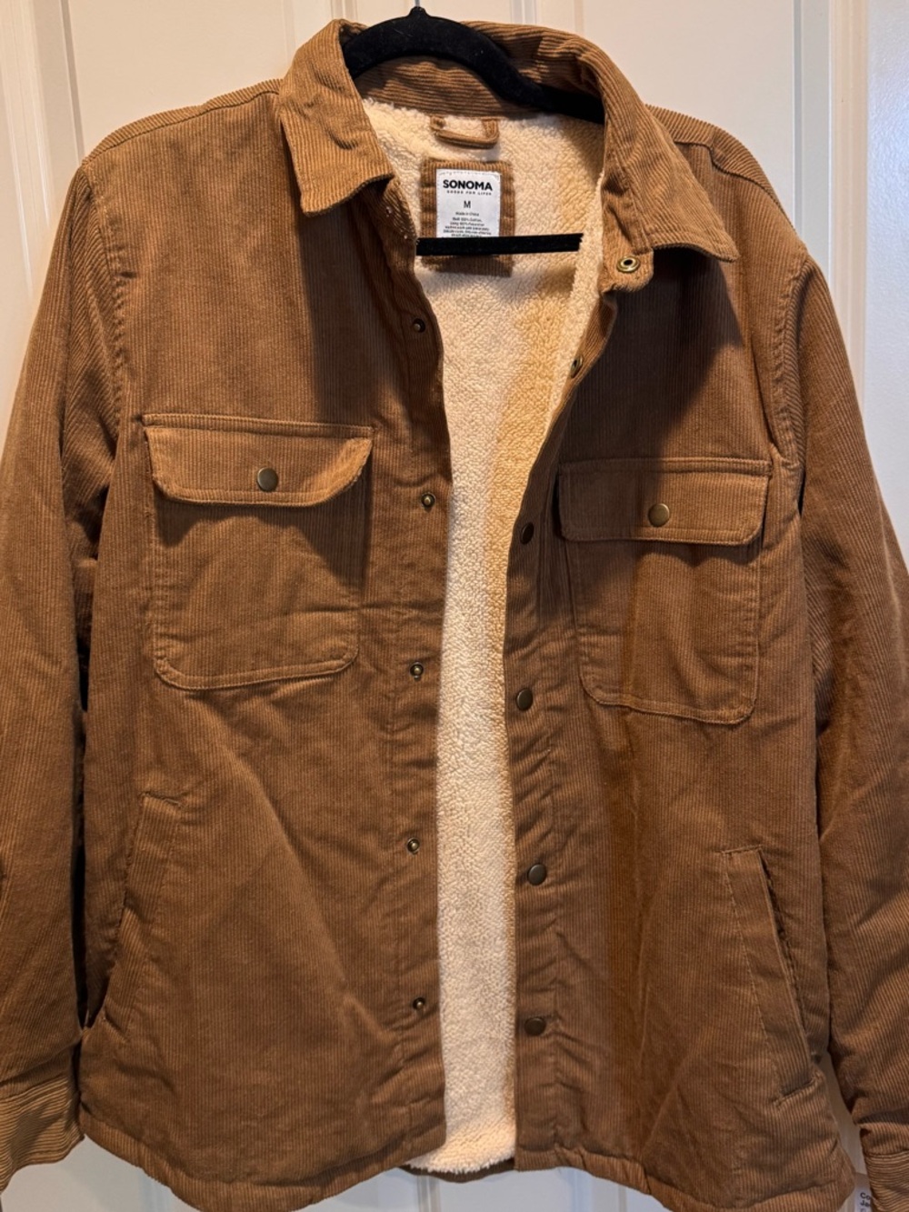 Sonoma Brown Corduroy Sherpa-Lined Shirt Jacket